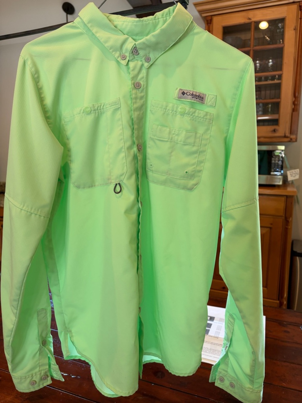 Columbia Lime Long-Sleeve Fishing Shirt
